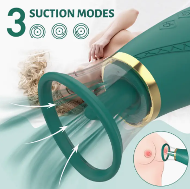 Honey Pistil Tongue Licking Sucking Pussy Pump Vibrator (Green or Pink)