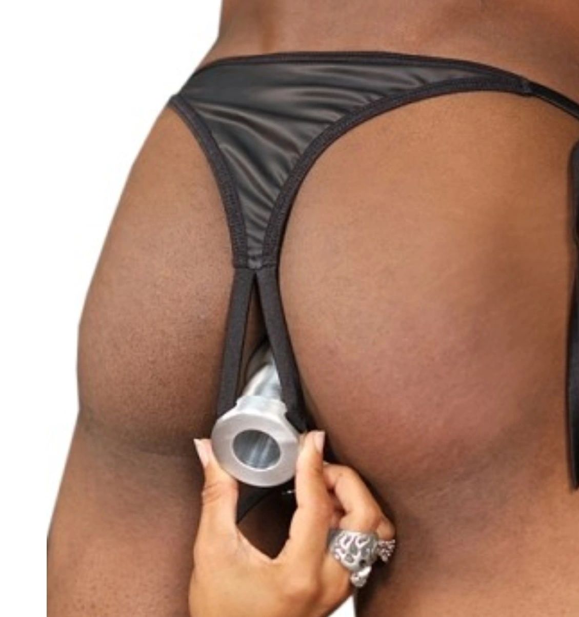 Deep Entry Bikini Thong With Butt Plug Option Ballistic Metal Deep Entry Bikini Thong With Butt Plug Option Ballistic Metal