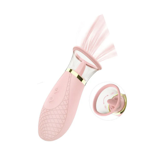 Honey Pistil Tongue Licking Sucking Pussy Pump Vibrator (Green or Pink)