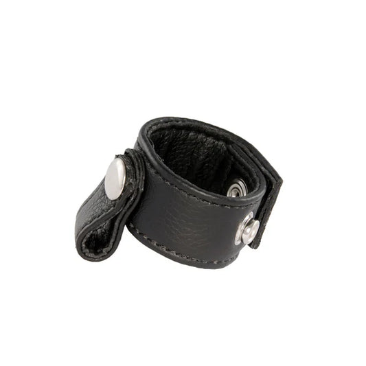 1.25" Black Leather Ball Stretcher w/Snap Tab for Additional Weights