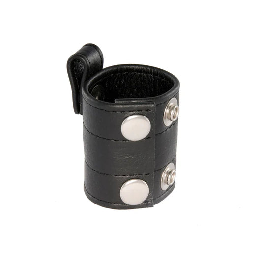 2" Black Leather Ball Stretcher w/Snap Tab for Additional Weights
