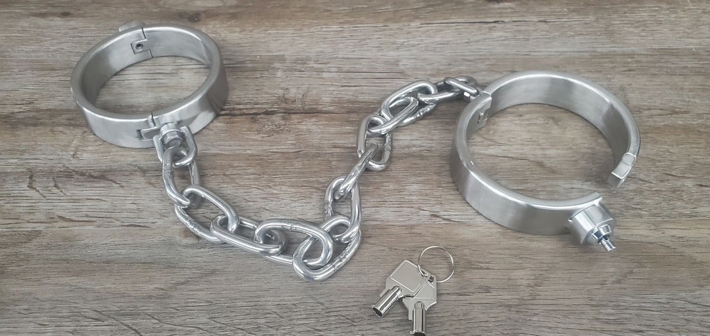 Ankle Shackles Leg Restraint Cuffs in Stainless Steel