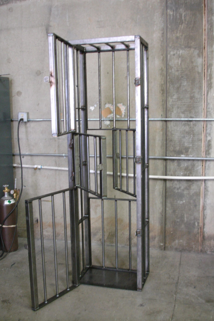 Powder Coated Jail Cell Upright Steel Bondage Slave Cage