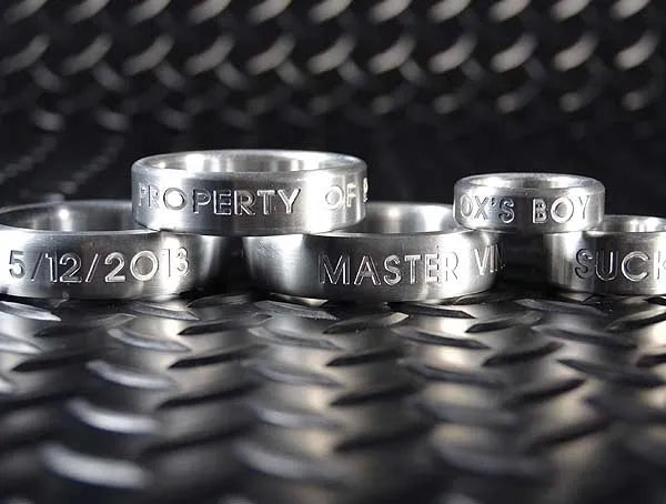 Custom Engraved Personalized Glans Rings & Cockrings in Aluminum, Stainless Steel or Brass