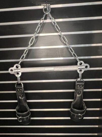 Padded Leather BDSM Bondage Suspension Cuffs - Black / Purple Color