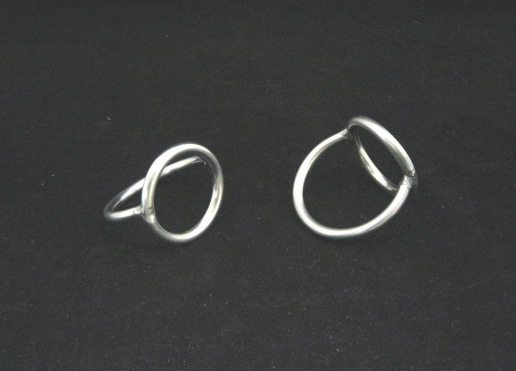Crescent Double Rings Cockring in Stainless Steel
