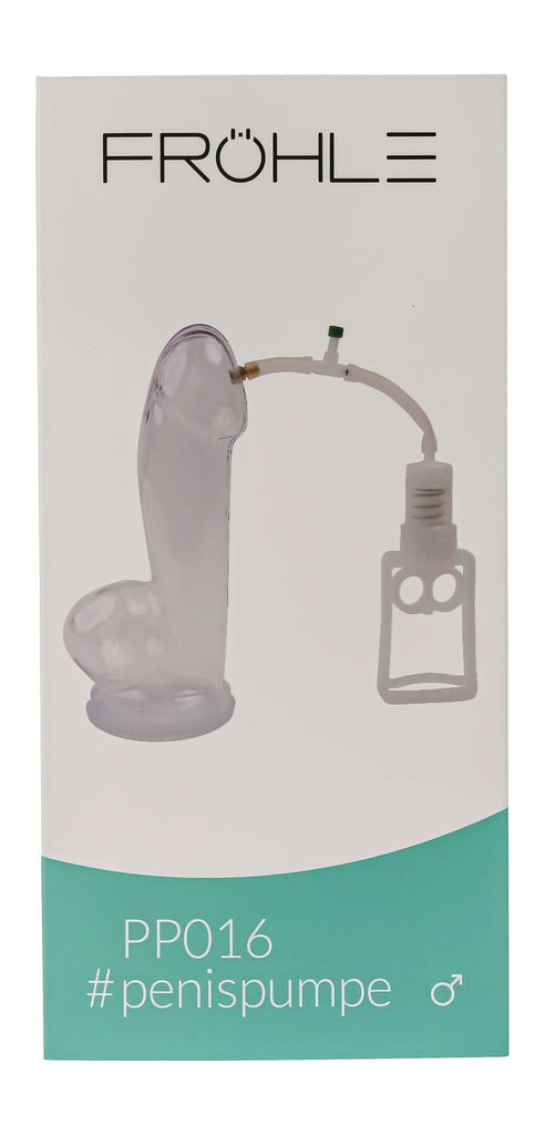 Frohle Realistic Penis Pump XL Professional Crystal Clear Anatomical Shaped Cylinder PP016 Cock Shape Pumping Cylinder - Made in Germany