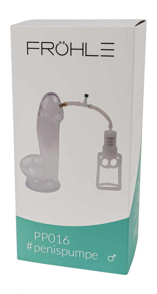 Frohle Realistic Penis Pump XL Professional Crystal Clear Anatomical Shaped Cylinder PP016 Cock Shape Pumping Cylinder - Made in Germany