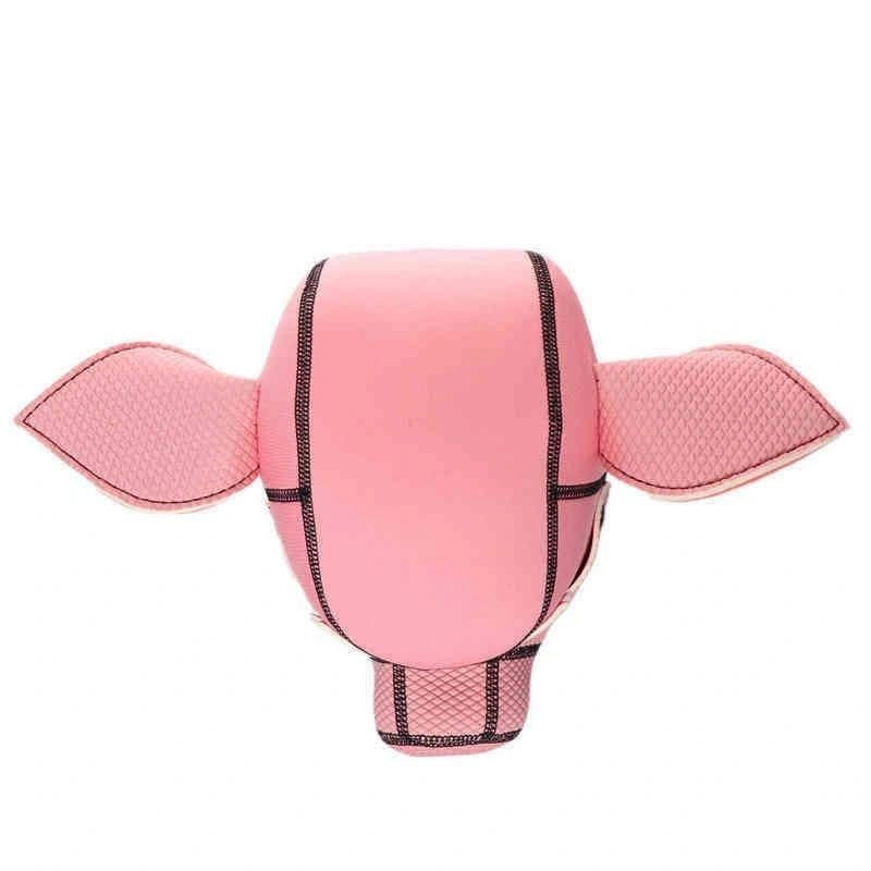 Piggy Neoprene Soft Foam Rubber Pig Hood Rubber Fetish Full Head Bondage Pet Play Mask Oink Pink or Black