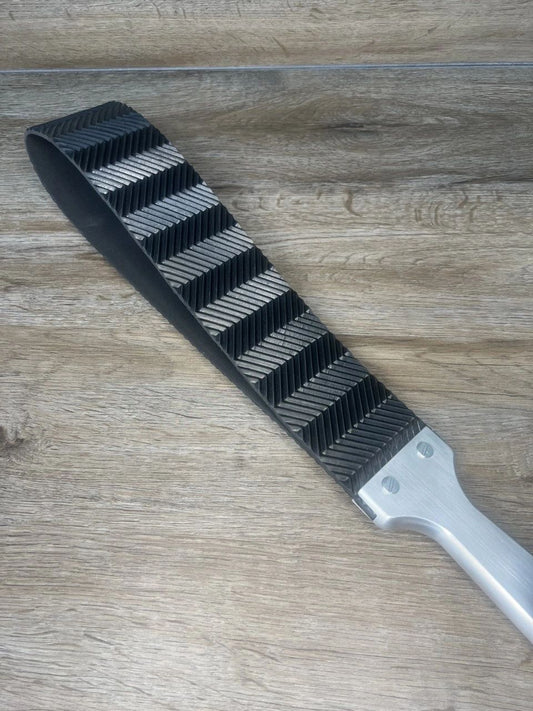 Serrated Tongue Ballistic Belt Slapper with Rubber Serrated Tread Pattern