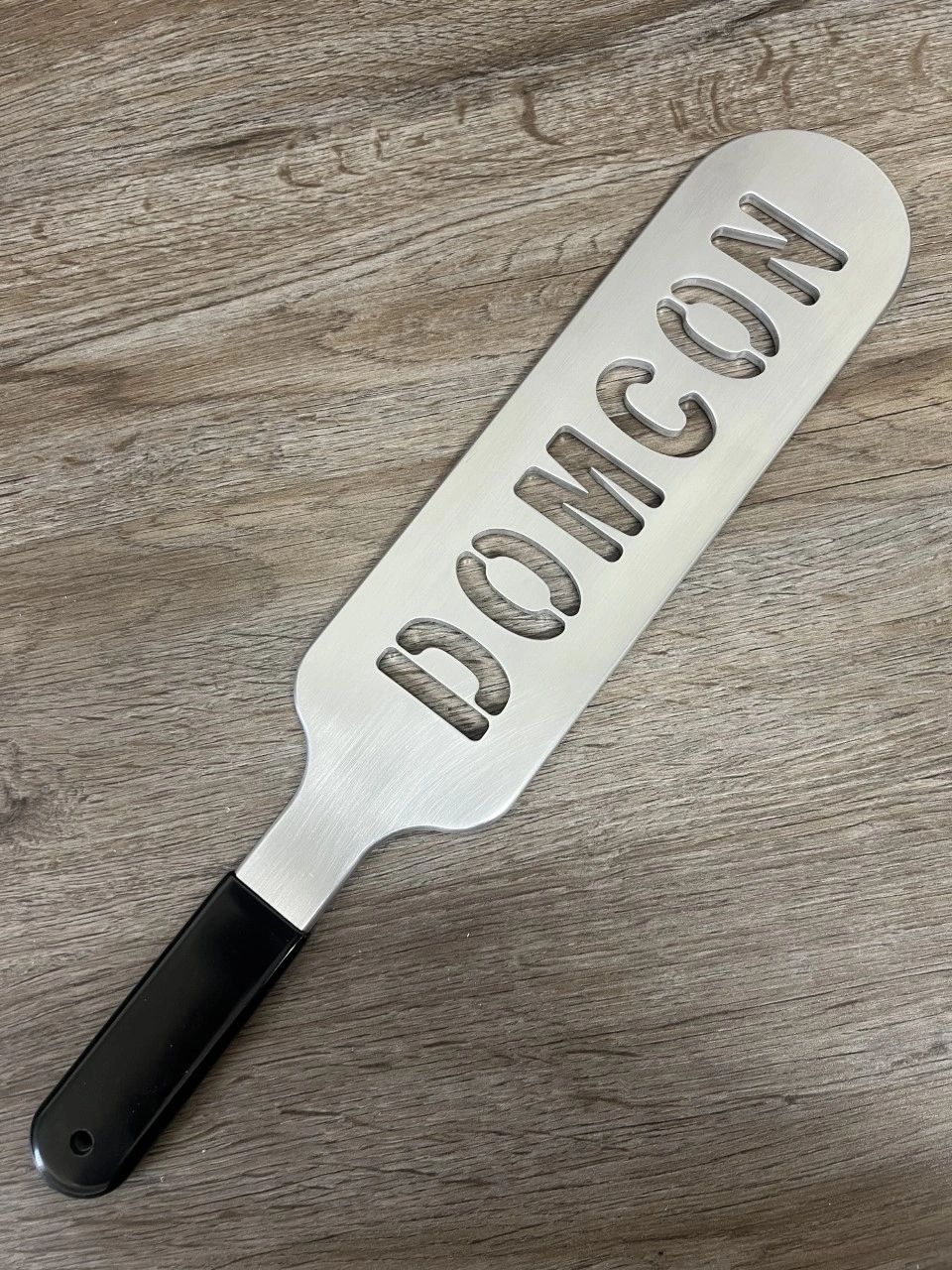 DOMCON Machined Cutout Letters Aluminum Spanking Paddle 18" Impact Device