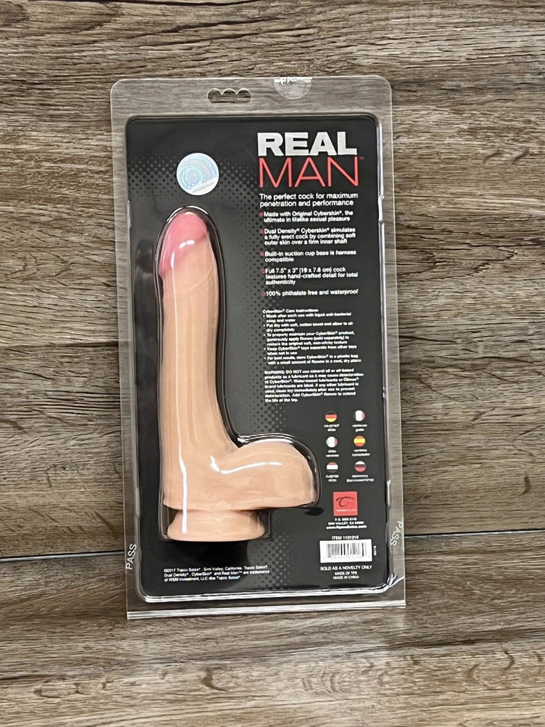 Cyberskin Real Man European Cock Dildo 7.5